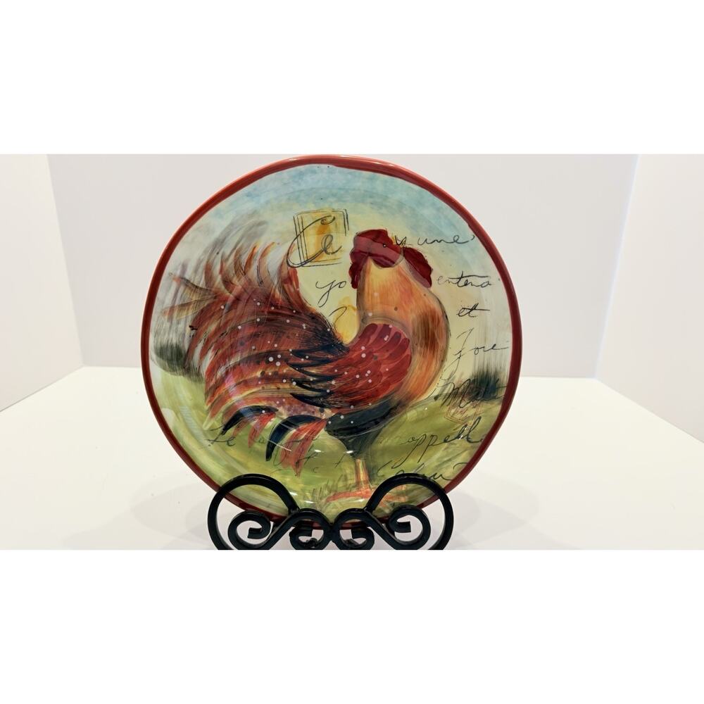 Certified International Le Rooster Susan Winget 8 1/2” Soup Bowl Set Of 4 - Picture 2 of 8